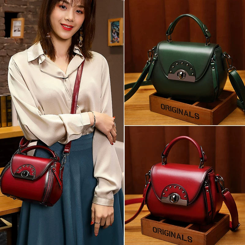 Fashionable Retro Practical Shoulder Crossbody Leather Women's Bag
