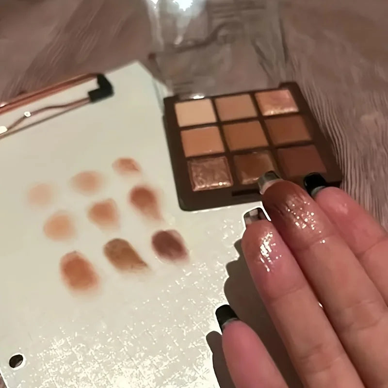 9 Colors Eyeshadow Palette Matte Pearly Glitter Finish Makeup