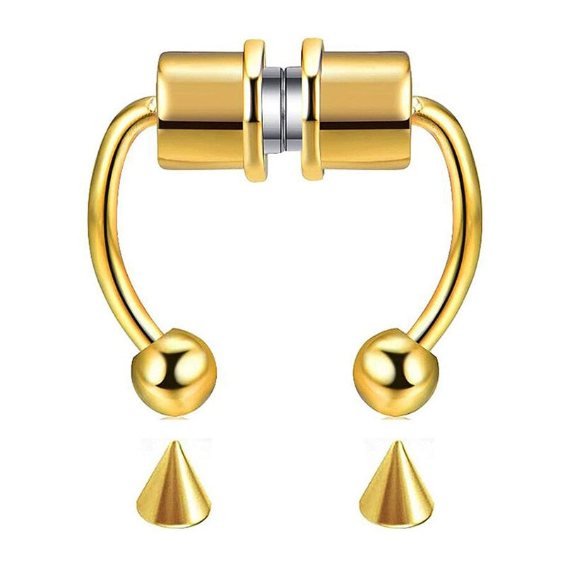 Stainless Steel Magnet Fake Piercing Nose Ring Fake Septum Piercing Nose Clip Fashion Jewelry