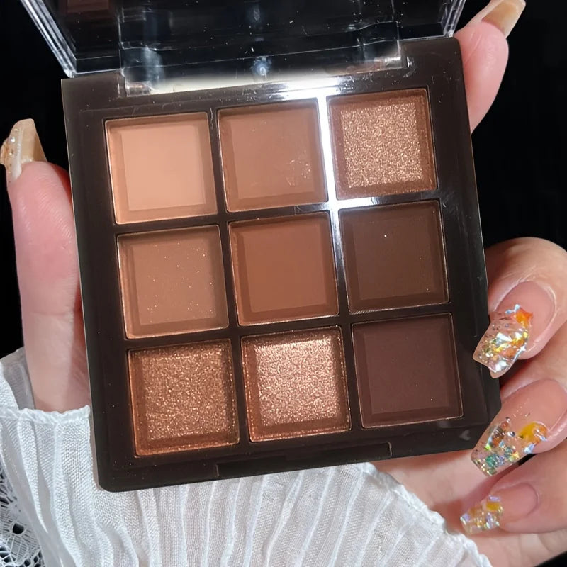 9 Colors Eyeshadow Palette Matte Pearly Glitter Finish Makeup