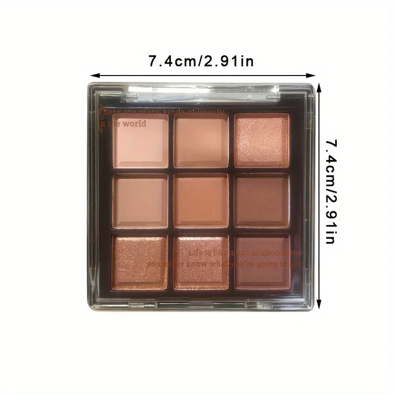 9 Colors Eyeshadow Palette Matte Pearly Glitter Finish Makeup