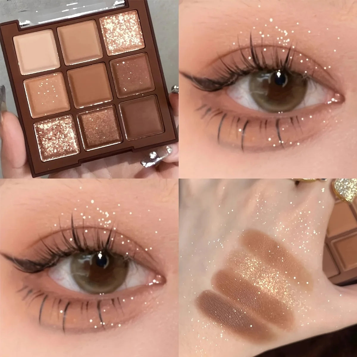9 Colors Eyeshadow Palette Matte Pearly Glitter Finish Makeup