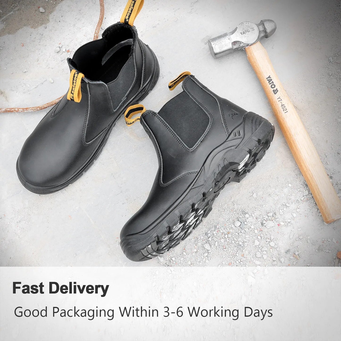 SAFETOE S3 Safety Shoes Light Weight Work Boots With Steel Toe Cap, Waterproof Leather For Men And Women