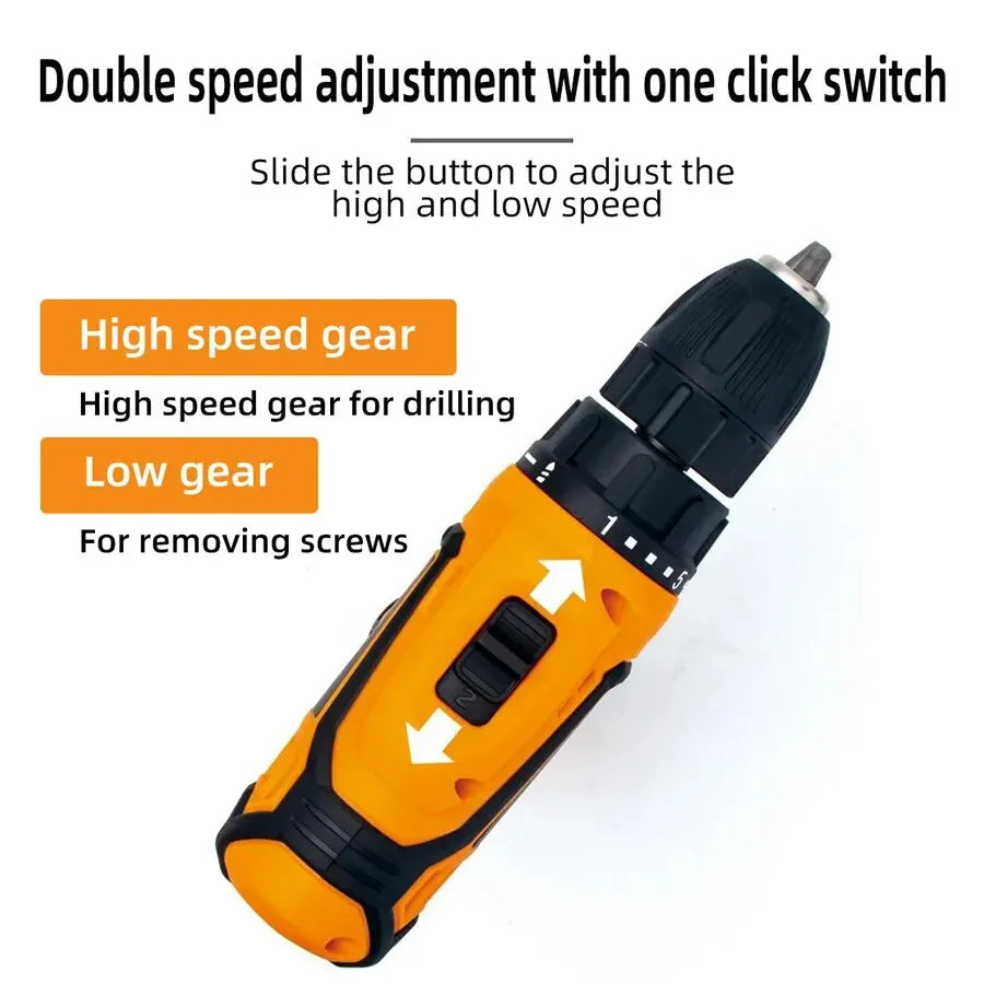 HILDA 12V 16.8V 21V Cordless Drill Electric Screwdriver Mini Wireless Power Driver DC Lithium-Ion Battery