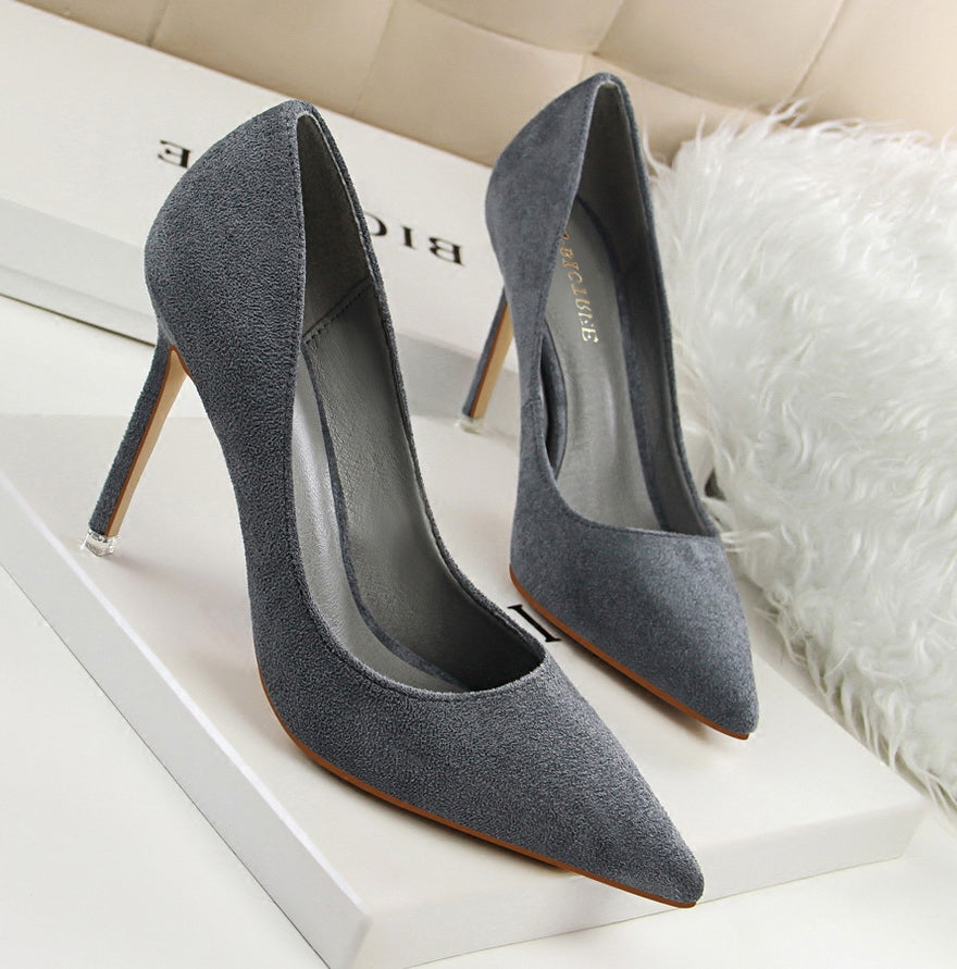 Red Frosted Suede Sexy Wedding High Heels