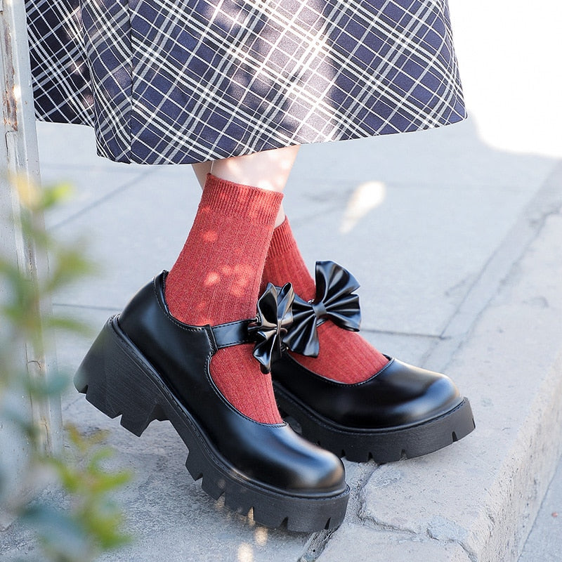 Women Japanese High Heels Waterproof