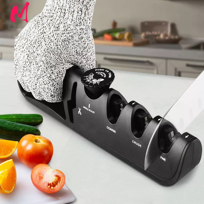 Knife Sharpener Angle Adjustable 4 Stages Scissors Sharpening stone Professional Kitchen tool