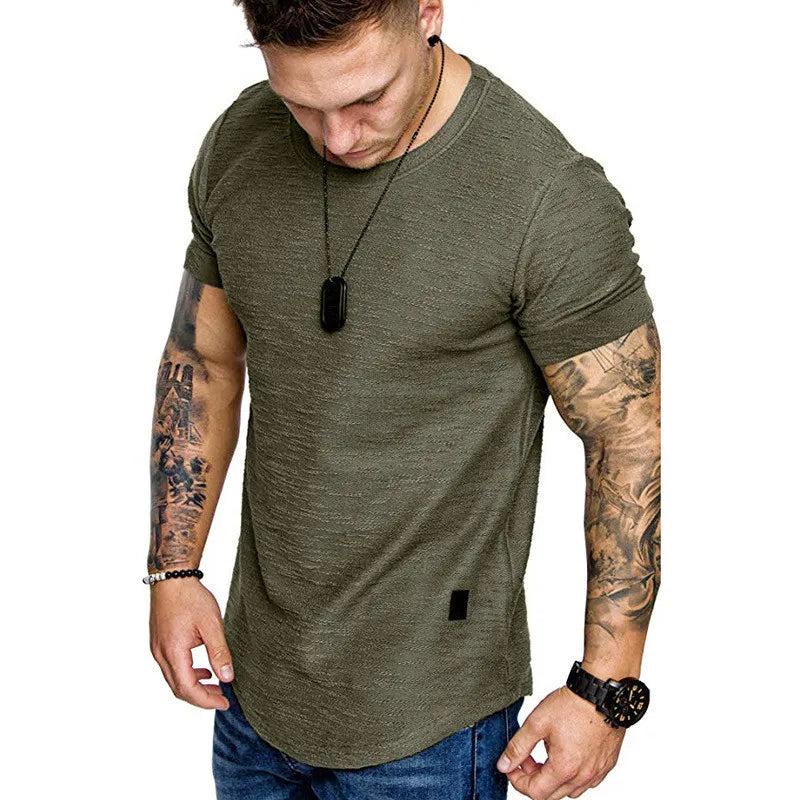 Solid o Neck t-Shirt Summer Bodybuilding Sports Running t-Shirt Fitness