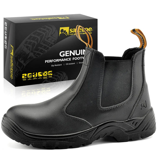 SAFETOE S3 Safety Shoes Light Weight Work Boots With Steel Toe Cap, Waterproof Leather For Men And Women