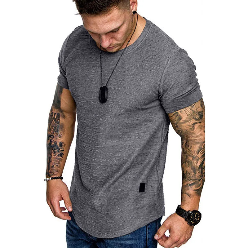 Solid o Neck t-Shirt Summer Bodybuilding Sports Running t-Shirt Fitness