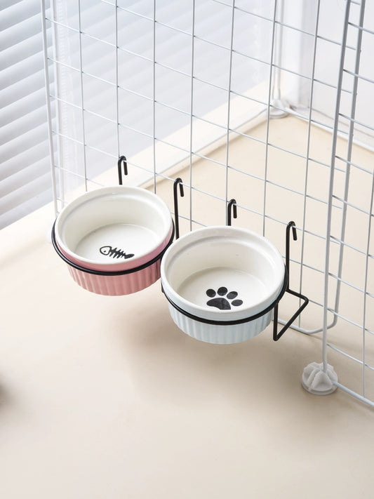 Hanging Fixed Dog Crate Cat Food Pet Food Basin