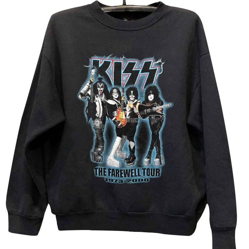 Vintage Portrait Retro Pullover Rock Band