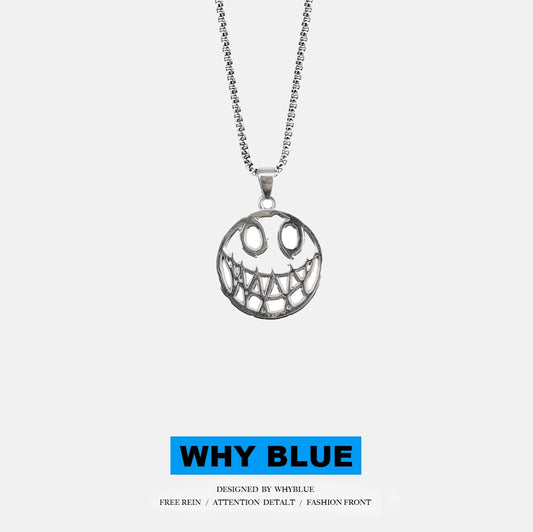 Whyblue Homemade Demon Expression Titanium Steel Necklace