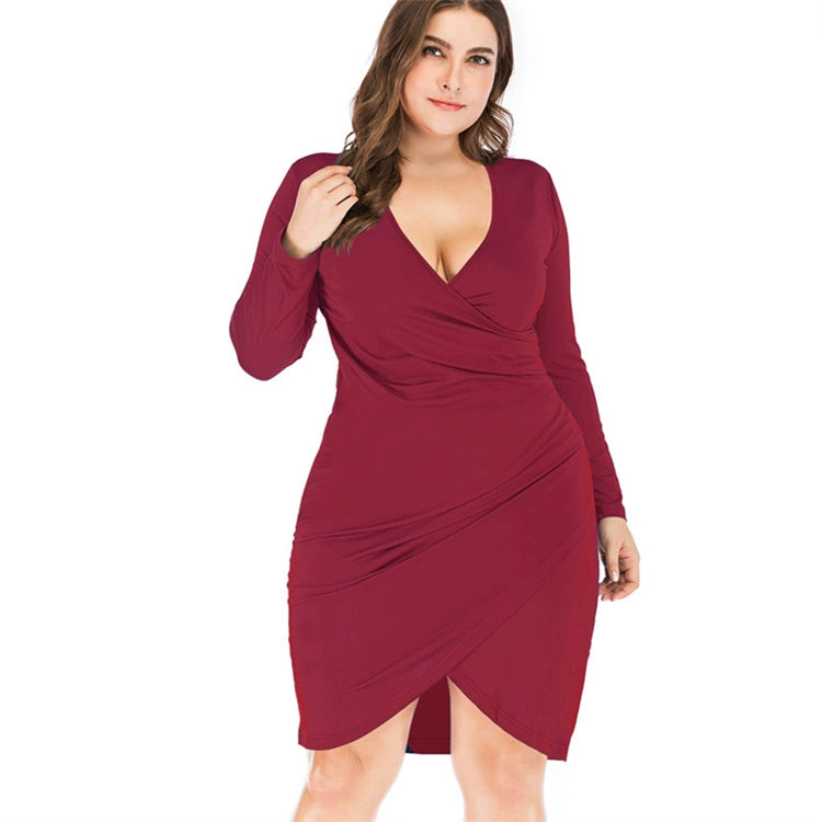 plus size Long Sleeves Slim Fit Dress