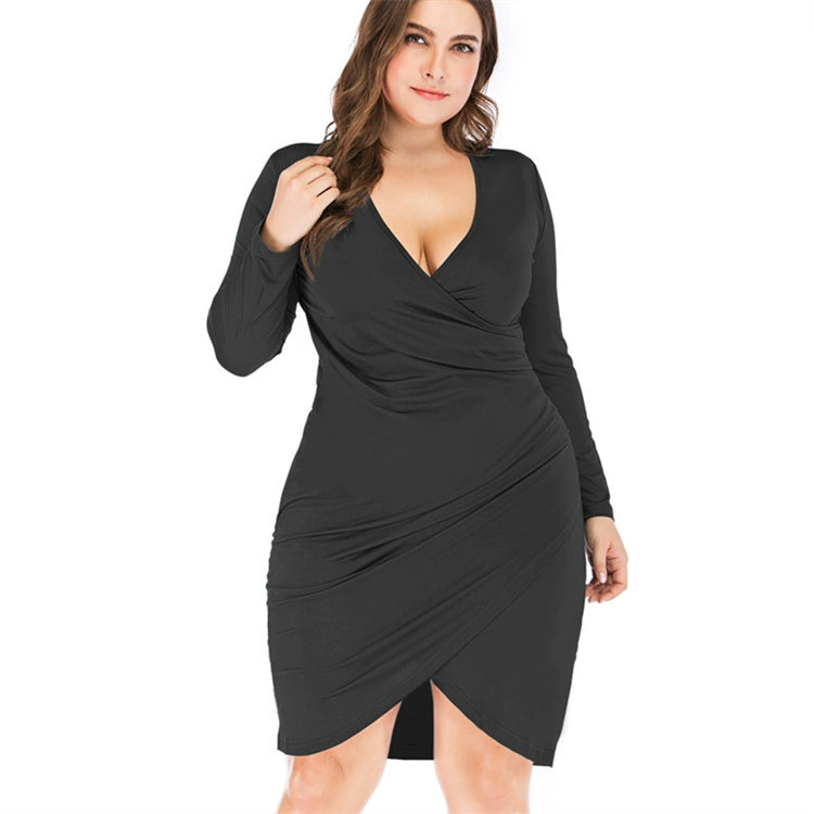 plus size Long Sleeves Slim Fit Dress