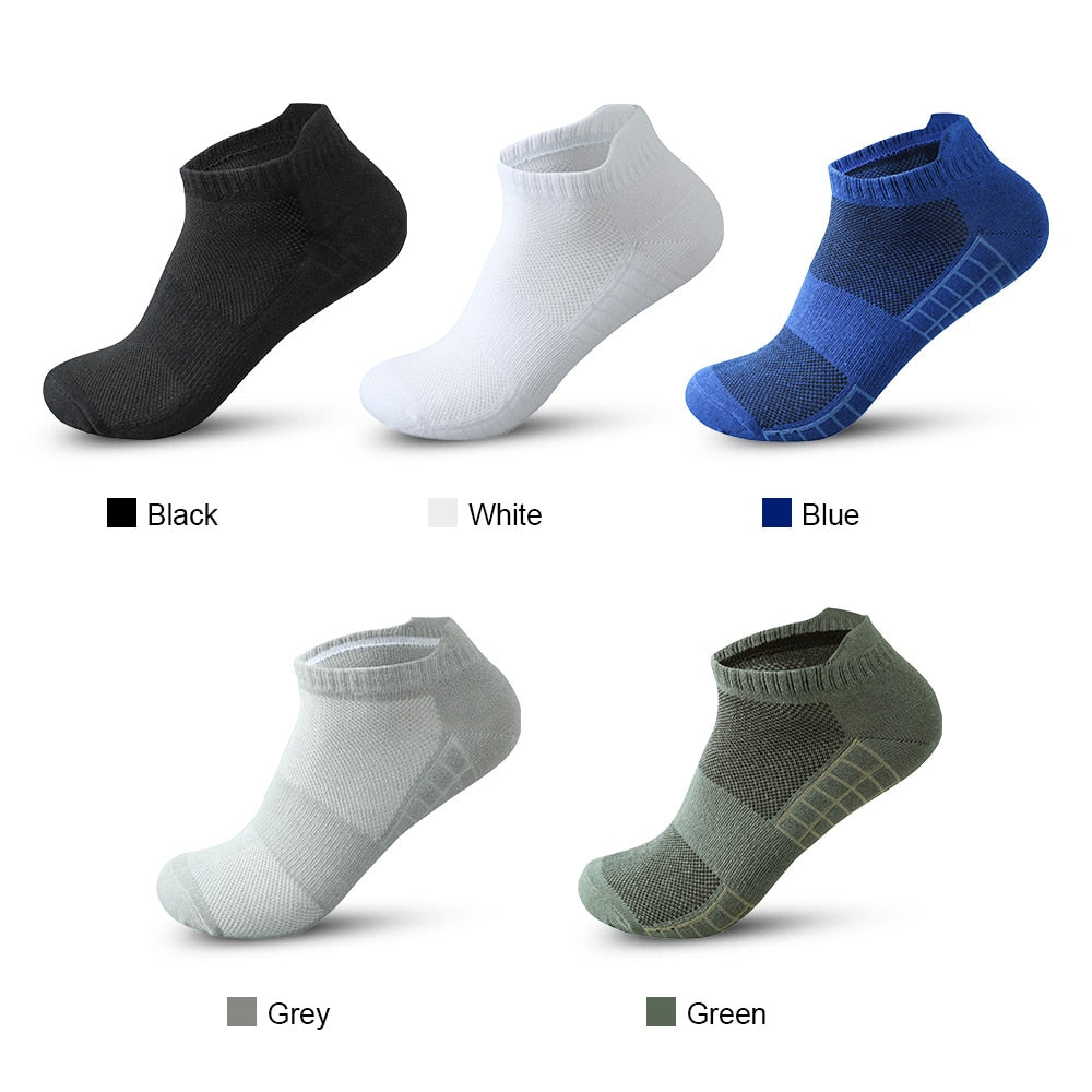 5 pairs High Quality Men Ankle Socks Breathable Cotton Sports Socks Mesh Casual Athletic Summer