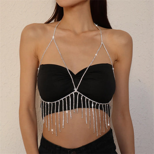 Chest Chain Bikini Belly Chains for Women Cross Waist Chains Female Body Suit