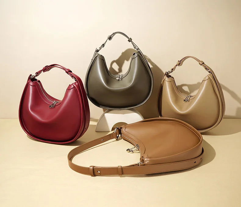 Leather Female Fashion Pouch Lady Minimalist Underarm Shoulder Bag