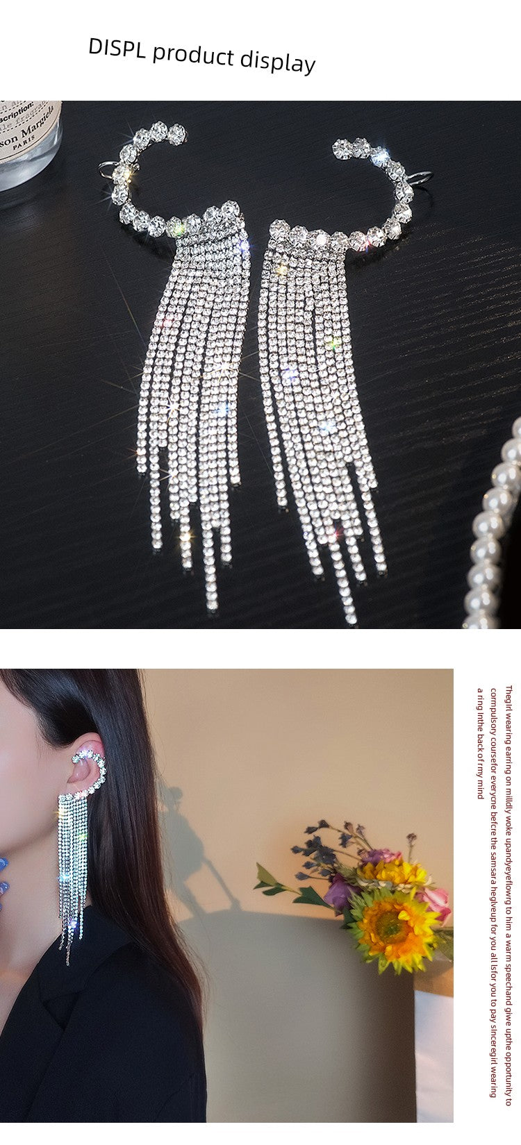 Tassel Unique Women's High-Key Dignified Earrings with Rhinestones