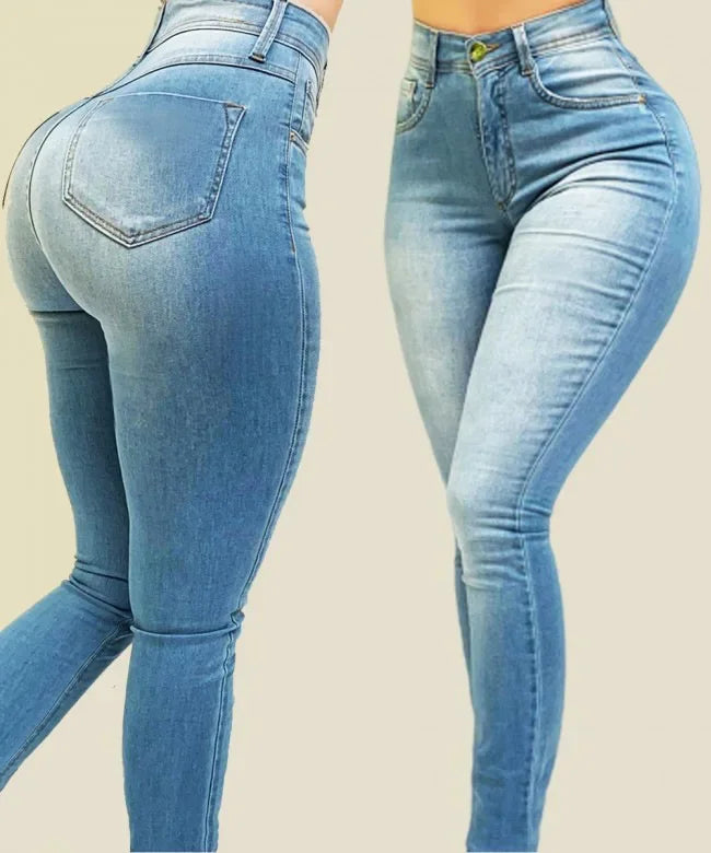 jeans denim high waist jeans street play cultivate one's morality pants shaping jeans