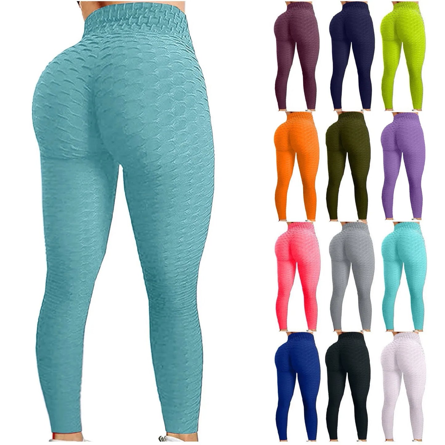 Bubble Hip Lifting Exercise Yoga Pants Women  Fitness Running High Waist Gym Fitness