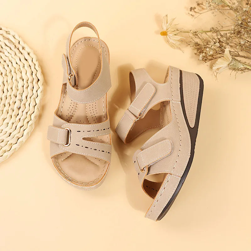 Large Size Casual Sandals Women Roman Style Shoes Women's Outerwear Hook &Loop