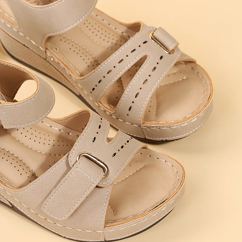 Large Size Casual Sandals Women Roman Style Shoes Women's Outerwear Hook &Loop