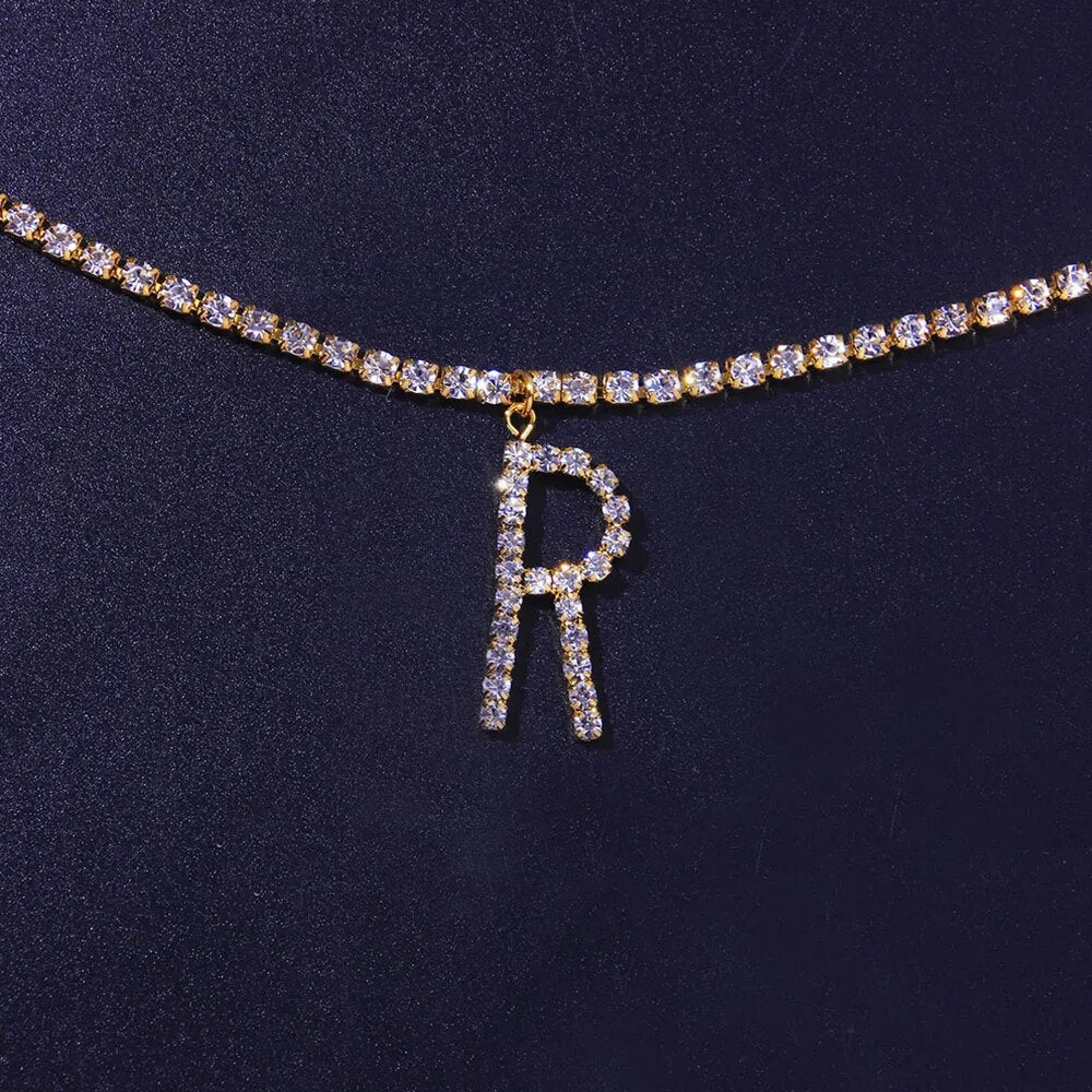 26 Letter Waist Chain for Women Jewelry Belt Sexy Pendant Fashion Rhinestone Crystal Body Chain